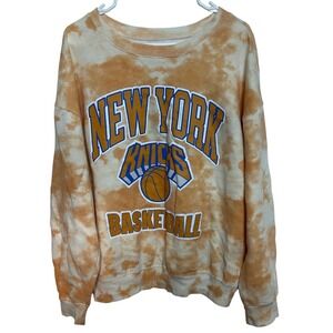 Hybrid Apparel New York Knicks Tie Dye Sweatshirt Orange White XXL Womens NBA